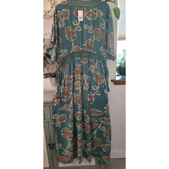 Knox Rose Teal and Red Floral Maxi Dress - Picture 11 of 15